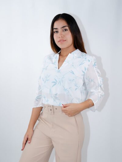 Blusa Gasa Estampada – Floral, Corte Suelto